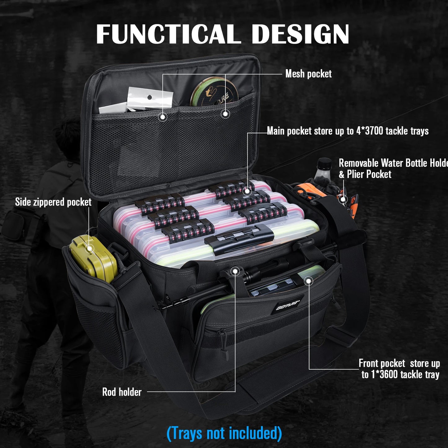 Large Fishing Tackle Bag – Water-Resistant Shoulder Bag