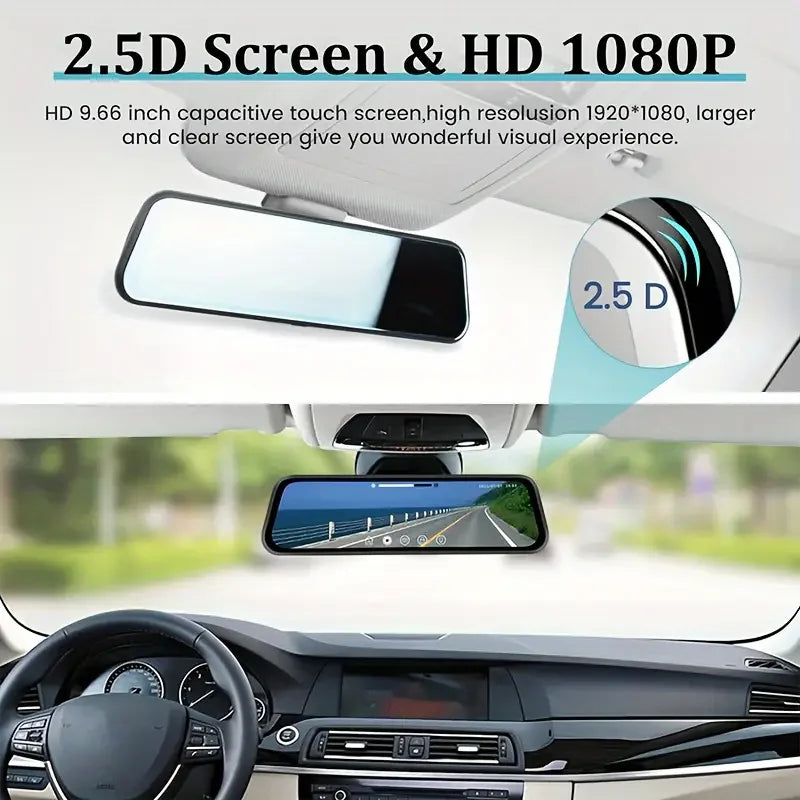 Touch Screen Mirror Dash Cam Front and Rear, 4K