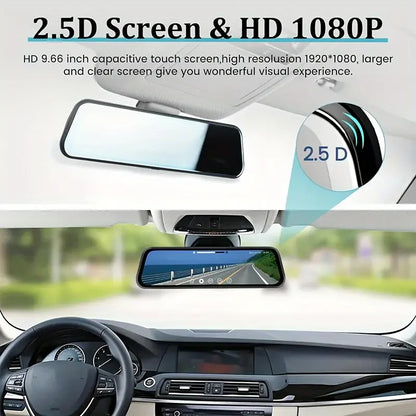 Touch Screen Mirror Dash Cam Front and Rear, 4K