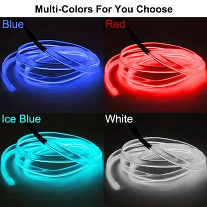 EL Wire Car Interior Ambient Light Strip – 5m, USB, Flexible Neon, 4 Colors