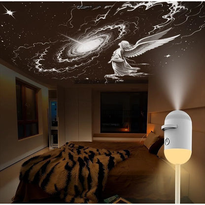 2-in-1 USB Galaxy Star Projector Night Light with Interchangeable Projection Films