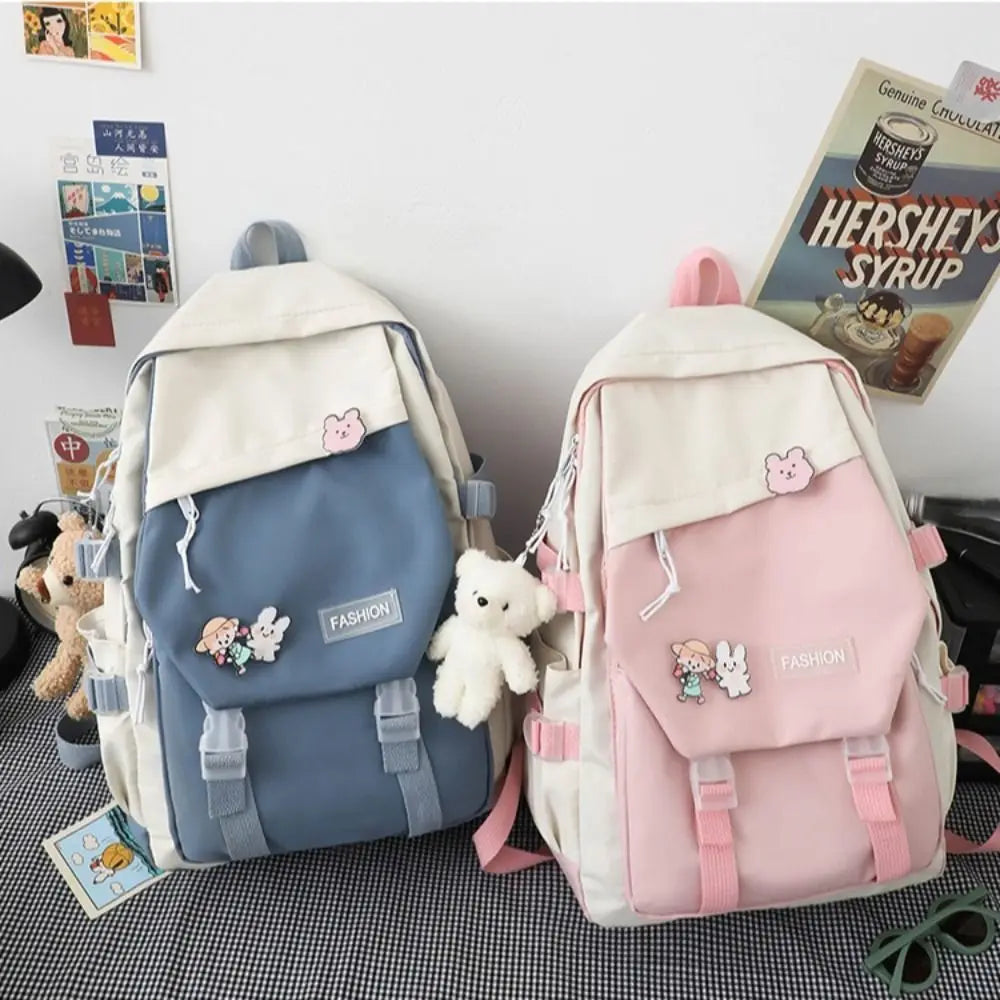Nylon School Backpack with Optional Accessories