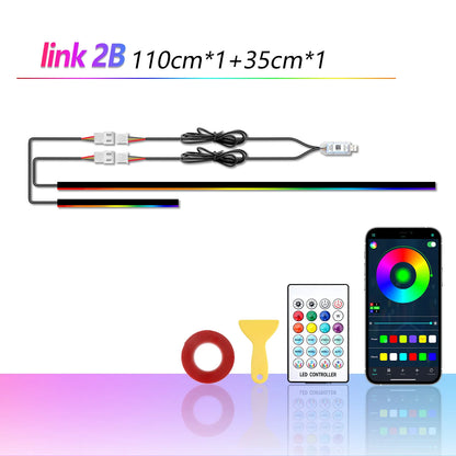 RGB Dream Color Acrylic Car Ambient Light Strip – App Remote Button