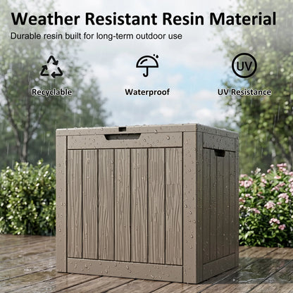 30 Gallon Resin Outdoor Deck Box – Waterproof, UV Protection & Lockable Storage Chest