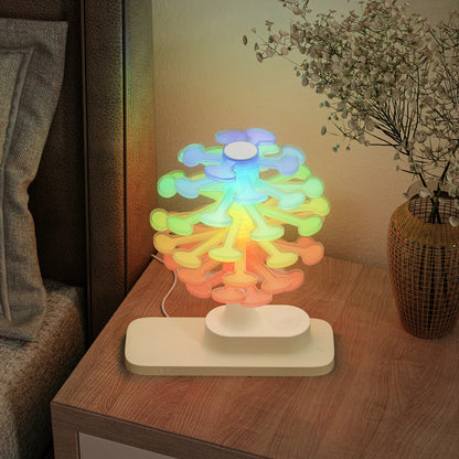Spiral Tree Table Lamp with Colorful Lighting and Wireless Charging Pad for Phone and Watch
