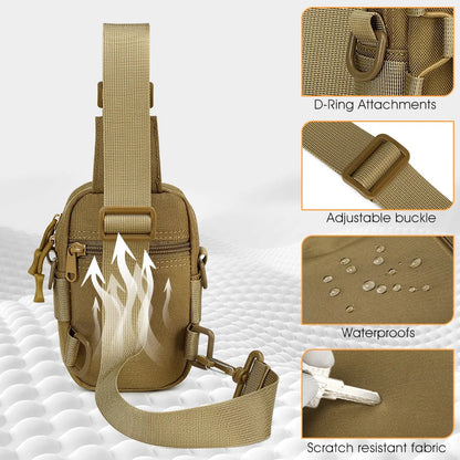 Tactical Sling Chest Bag with MOLLE Webbing – Crossbody & Outdoor