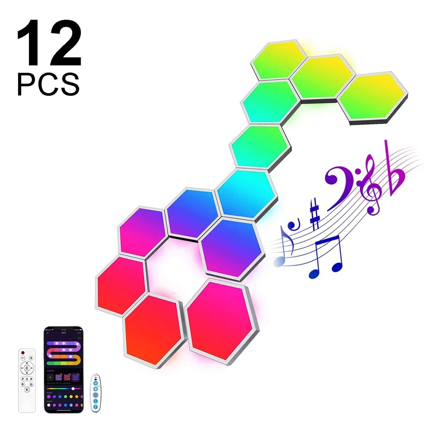 Smart Hexagon Wall Light Panels Color Changing LED Ambient Lighting 8 12 20 PCS Modular Kit