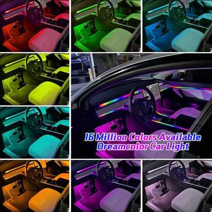 18IN1 RGB Car Interior Ambient Light Kit – Dream Color & Normal, App Control, Full Cabin
