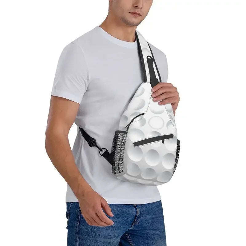 Golf Ball Pattern Sling Bag – Men's Crossbody Chest Bag for Travel, Hiking & Outdoor