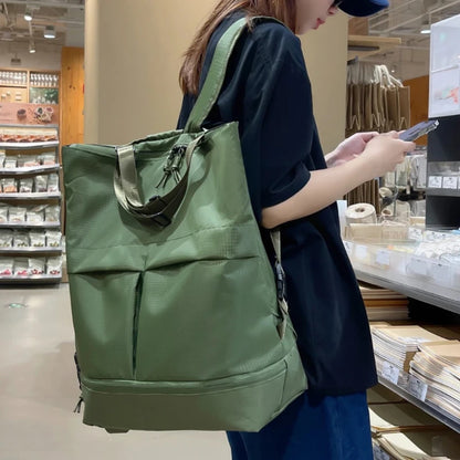 Y2K Nylon Square Backpack – Large Capacity Unisex Bag