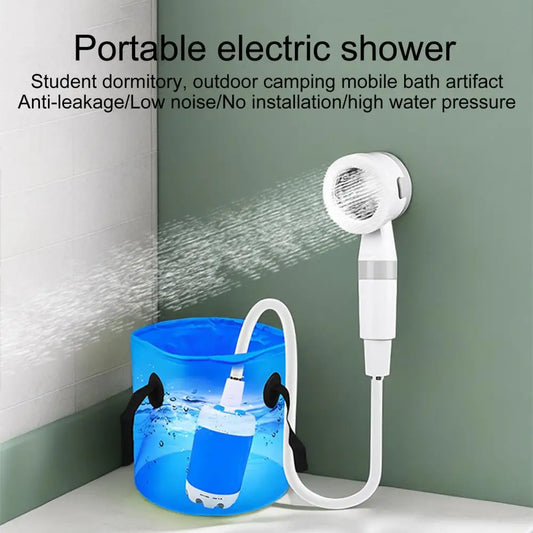 Portable Camping Shower Pump 5000mAh Rechargeable Electric Shower with Digital Display for Outdoor and Travel