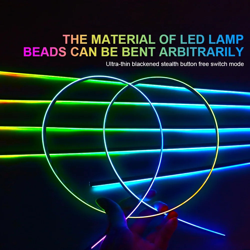 RGB Acrylic Car Ambient Light Bar 35cm 75cm 110cm APP Controlled