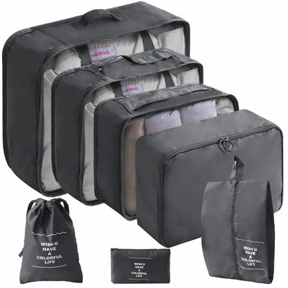 Travel Packing Cubes Set – 7 or 10 Piece Luggage Organizer Bags with Shoe Pouch & Clothes Storage