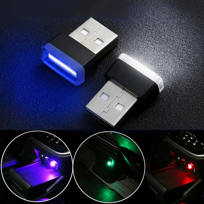 Mini USB LED Car Interior Ambient Light Decorative Plug-In Lamp