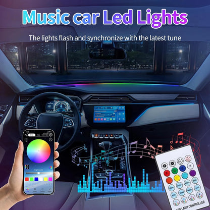 RGB LED Windshield Atmosphere Light Strip – 150cm, App & Remote Control, USB