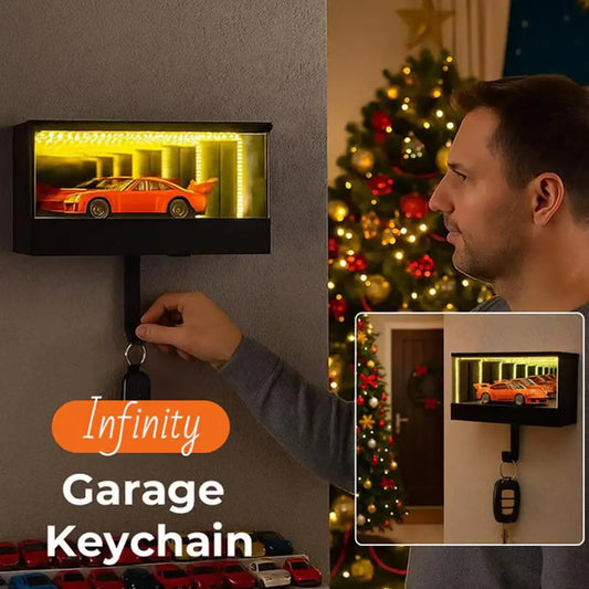 LED Infinite Mirror Key Holder – Glowing Tunnel Effect, 30-Second Auto-Off, ABS, Home Office Entryway