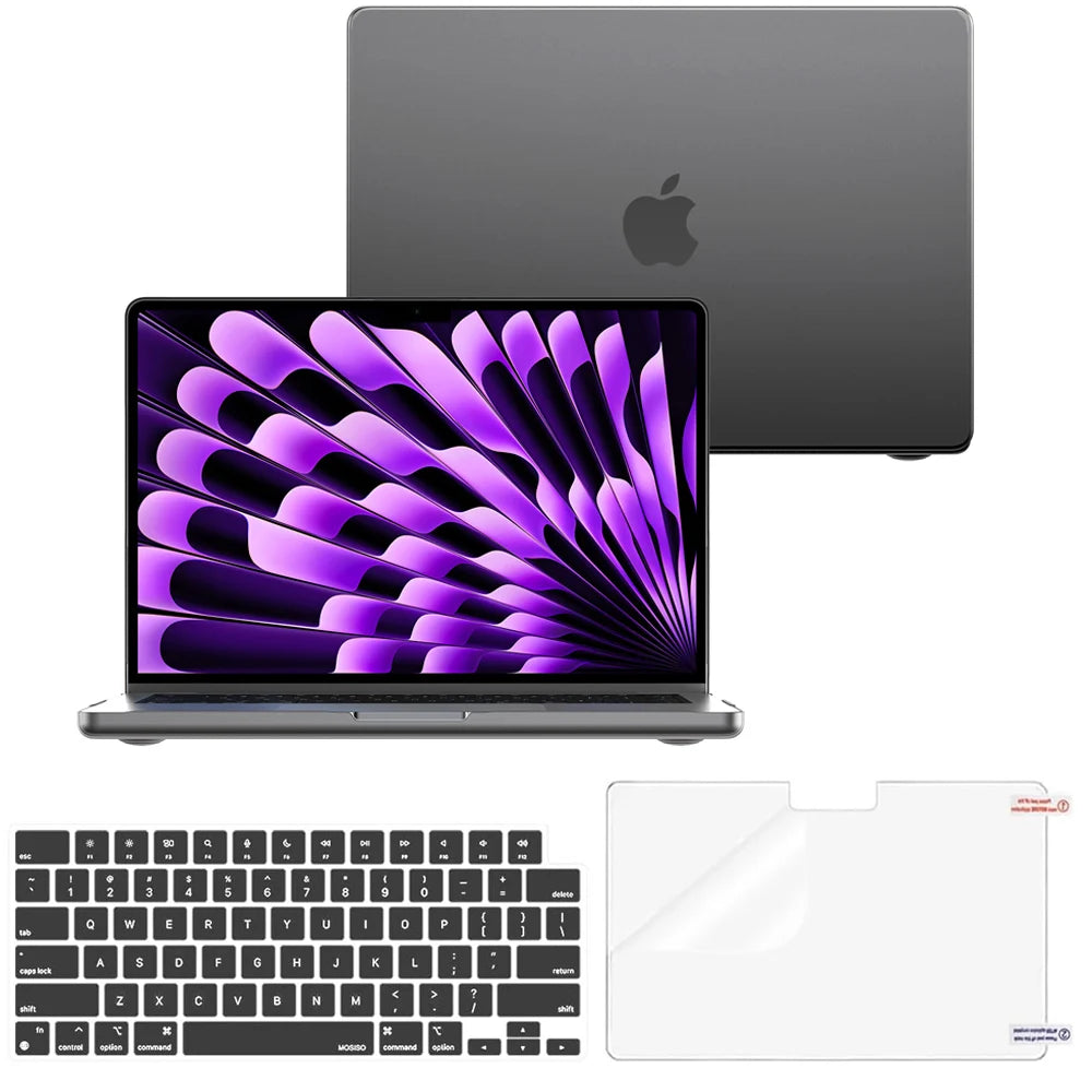 MacBook Hard Shell Case – Matte, Fingerprint-Resistant, Fits Pro 13–16 & Air 13–15 (M1–M5)