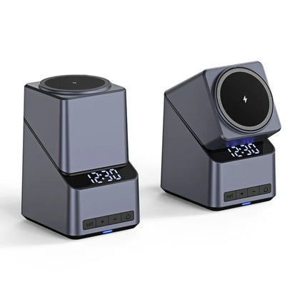 4 in 1 Magnetic Wireless Charger 15W Charging Station with Clock Display