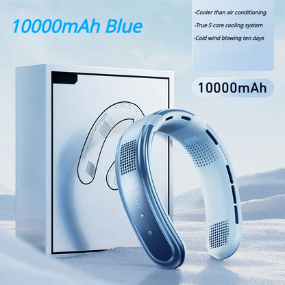 Portable Neck Fan 10000mAh Rechargeable Fan Mini 3-Speeds