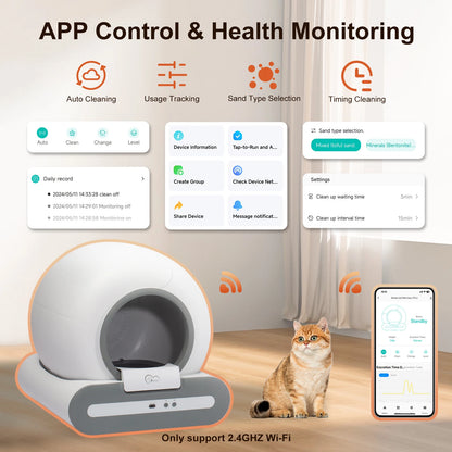 Cat Litter Box App Control 65L Self-Cleaning Cat Litter Box App Control