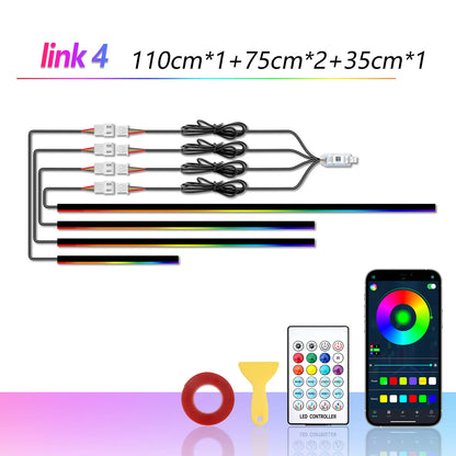 RGB Dream Color Acrylic Car Ambient Light Strip – App Remote Button