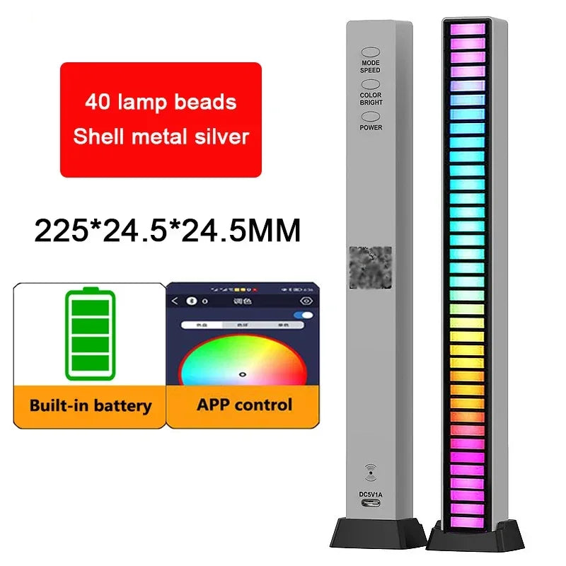 RGB LED Music Rhythm Light USB Sound Control Ambient Lamp with App Control