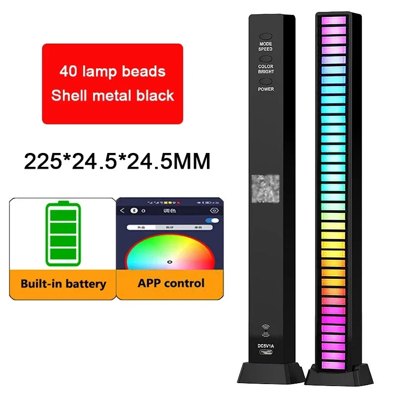 RGB LED Music Rhythm Light USB Sound Control Ambient Lamp with App Control