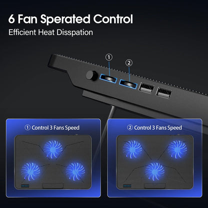 Laptop Cooling Pad 15.6-17.3inch with 6 Quiet