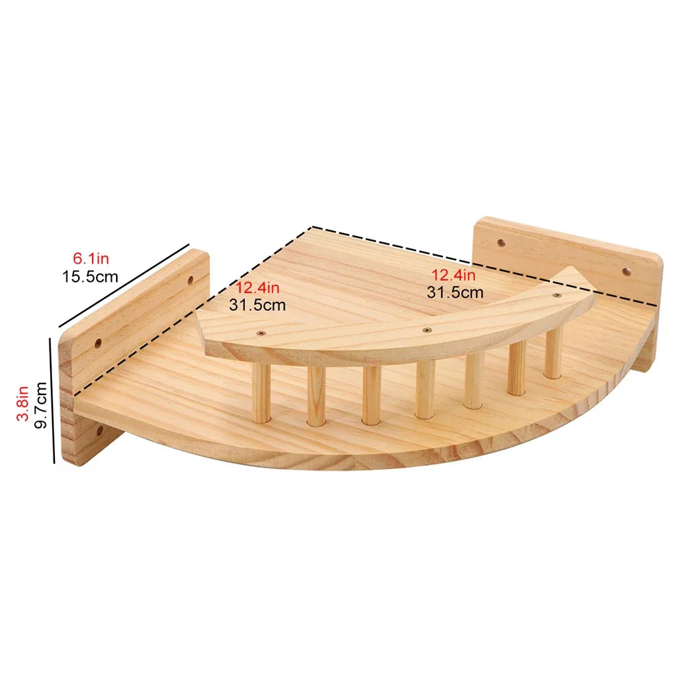 Wall-Mounted Cat Climbing Shelf System – Solid Wood Modular Cat Wall Furniture