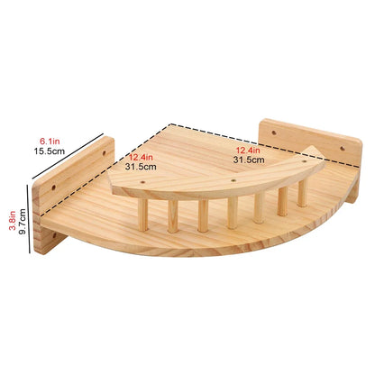 Wall-Mounted Cat Climbing Shelf System – Solid Wood Modular Cat Wall Furniture