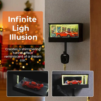 LED Infinite Mirror Key Holder – Glowing Tunnel Effect, 30-Second Auto-Off, ABS, Home Office Entryway