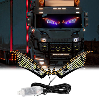 USB Dynamic Devil Eyes RGB LED Panel – Animated Window Display for Car & Truck