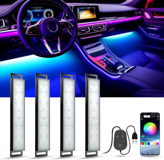 RGB LED Car Interior Light Bars with App Control Music Sync and 16 Million Colors