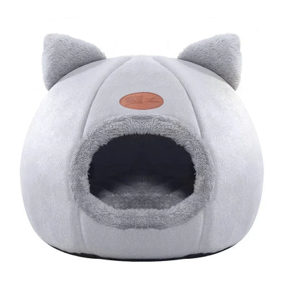 Cozy Cave Cat Bed – Warm Enclosed Pet Nest with Removable Cushion