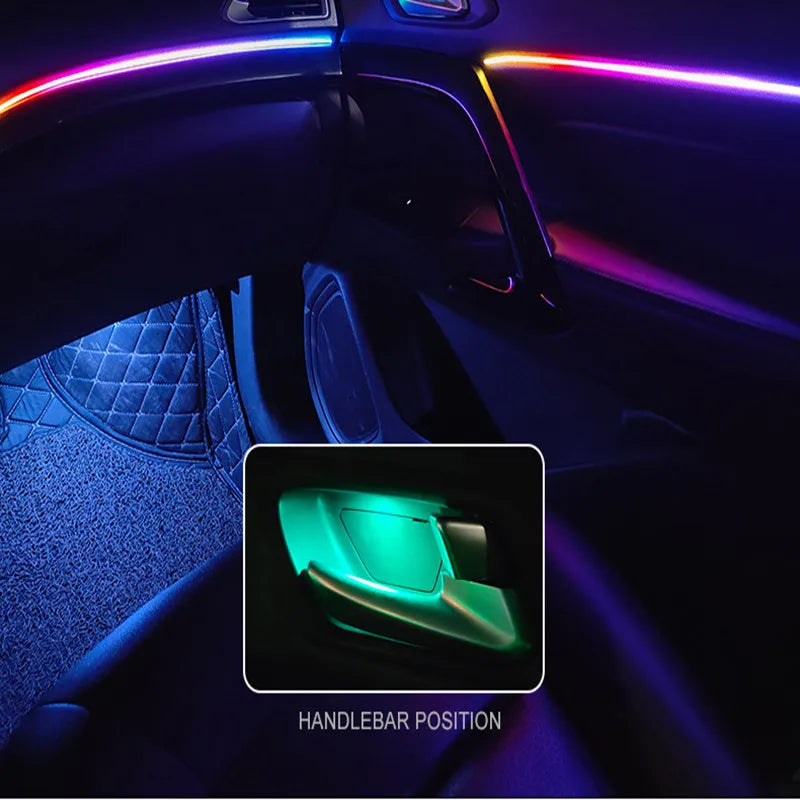 18-in-1 Symphony Car Ambient Light System – 210 Modes, Acrylic Guide, Bluetooth App, 12V, CE