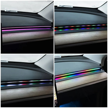 USB RGB Acrylic Car Interior Ambient Light Strip with App & Remote Control