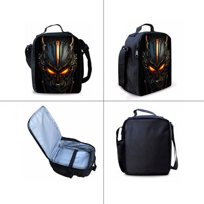 Kids Robot Print 3-Piece School Bag Set – Backpack, Lunch Bag & Pencil Case