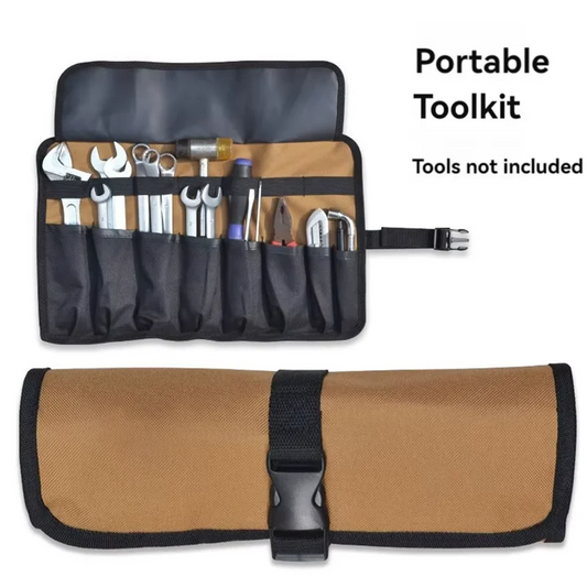 Roll-Up Tool Organizer Pouch – 600D Oxford, Multi-Pocket, Quick-Release Buckle, Wrench Spanner Camping Toolkit