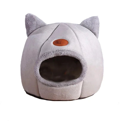 Cozy Cave Cat Bed – Warm Enclosed Pet Nest with Removable Cushion