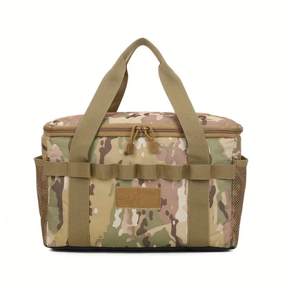 14L Tactical Camping Storage Bag – 600D Oxford, MOLLE, Waterproof Bottom, 3 Dividers, Camping Hiking Picnic