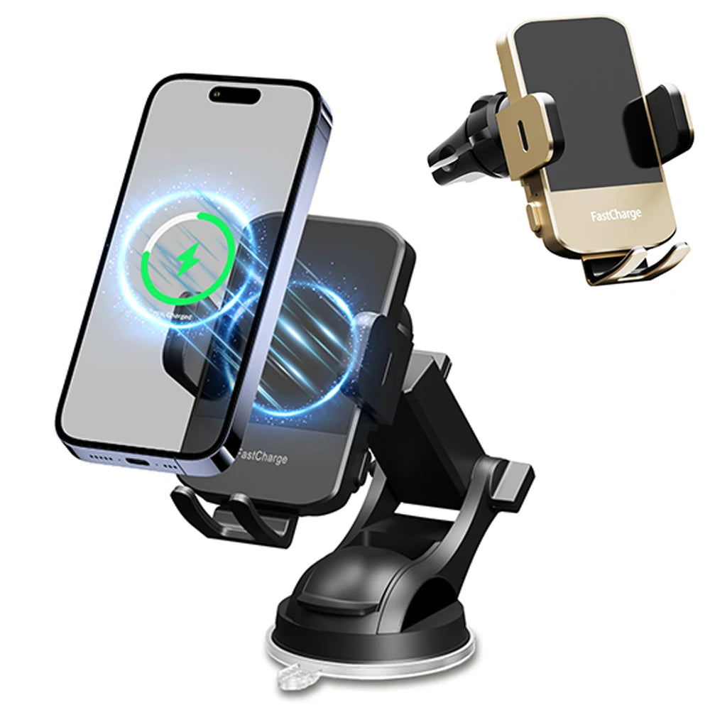 Car Charger Phone Holder 15W Fast Charge Station
