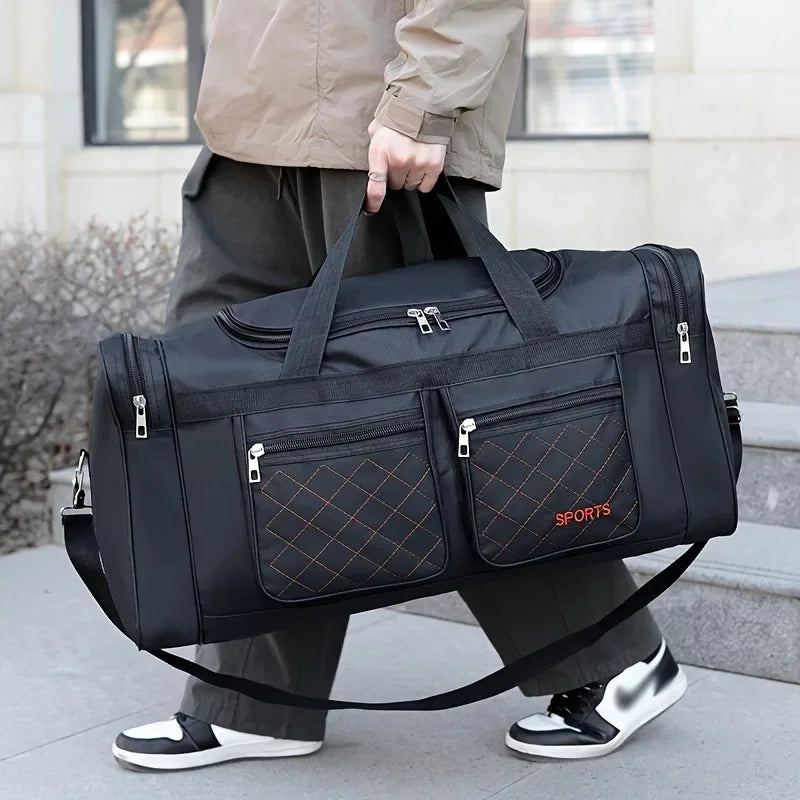 Large Capacity Nylon Travel Duffel Bag – Multiple Compartments & Pockets for Sports & Short Trips