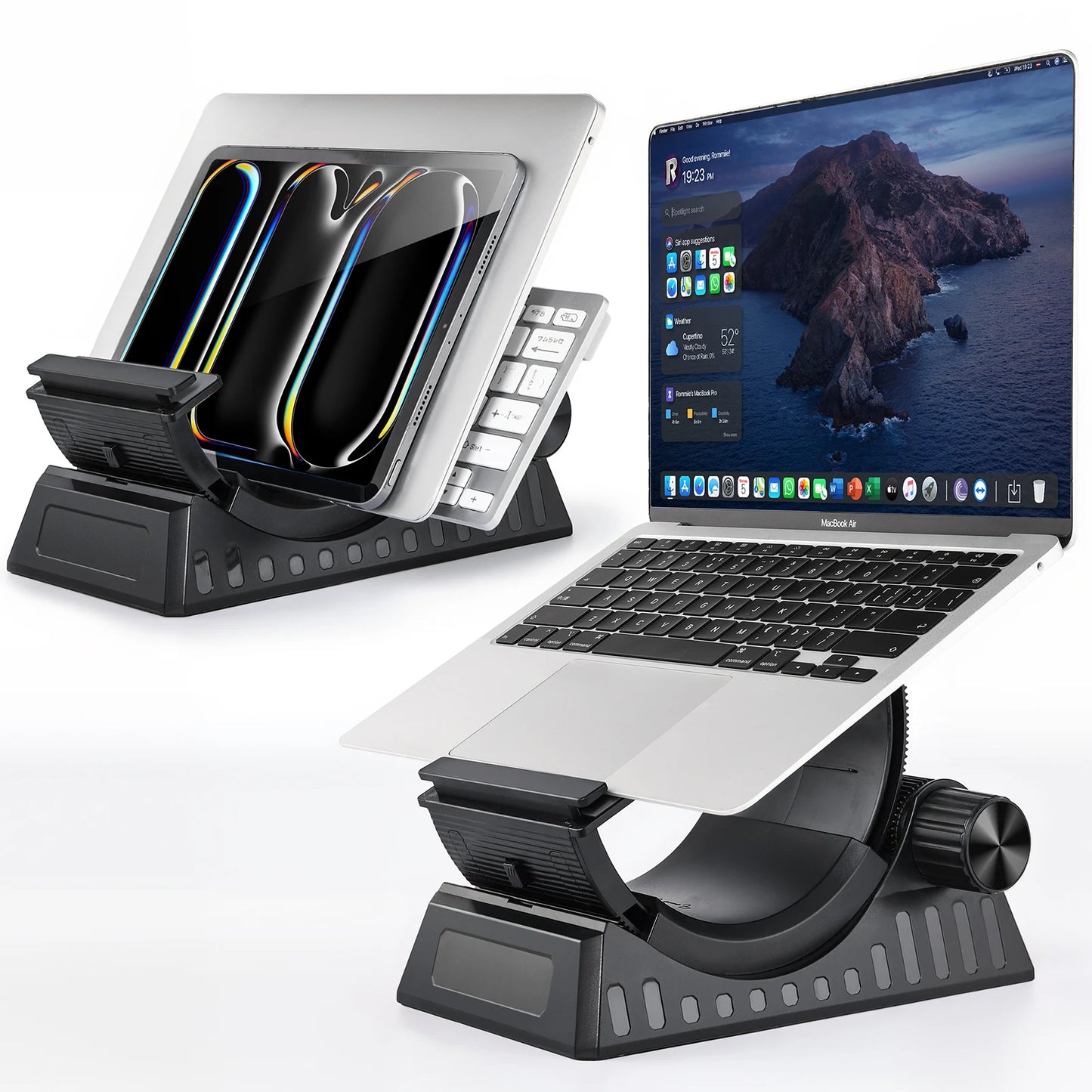 Vertical Laptop Stand Dual Slot Desk Organizer