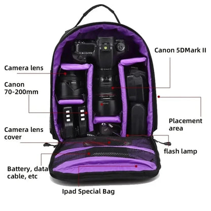 Lightweight Camera Backpack for DSLR and Mirrorless Cameras