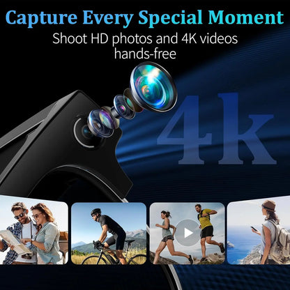 AI Smart Glasses 4K Camera HD Video Recording Bluetooth Audio Calling Music Player Smart Sports Glasses