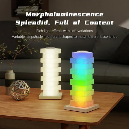 RGB Atmosphere LED Desk Lamp with Wireless Charger Touch Control Night Light for Bedside and Home