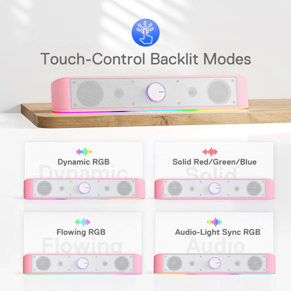 GS560 RGB Desktop Soundbar, 2.0 Channel Computer