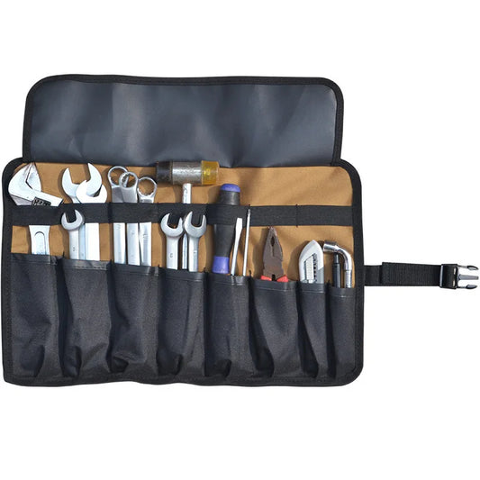 Roll-Up Tool Organizer Pouch – 600D Oxford, Multi-Pocket, Quick-Release Buckle, Wrench Spanner Camping Toolkit