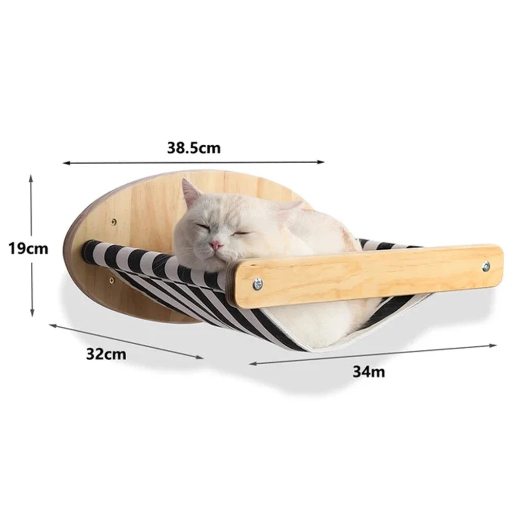 Wall-Mounted Cat Climbing Shelf System – Solid Wood Modular Cat Wall Furniture