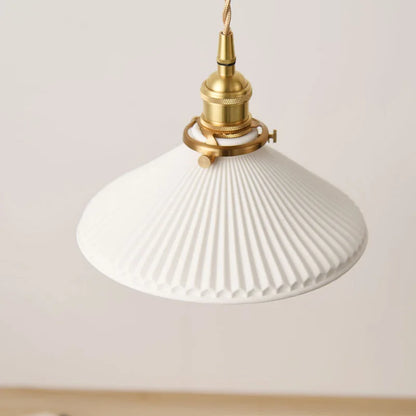 Japanese Style Ceramic Chandelier Nordic Retro Bronze Pendant Light for Living Room Hotel Bar Porch